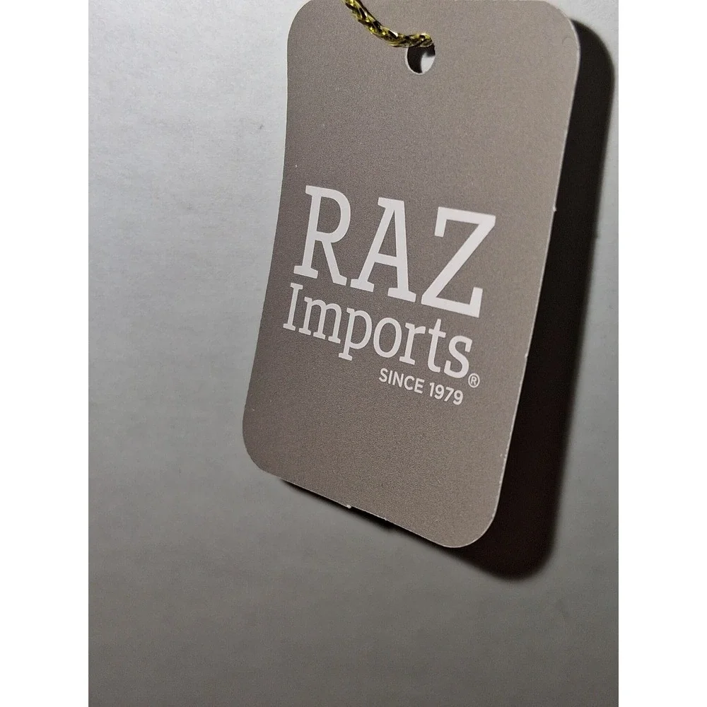 RAZ Imports Multicolor Reflector Glass Christmas Ornament Holly Floral 4.25